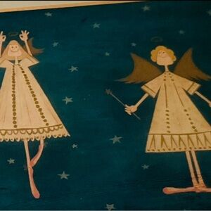 Charming Angel Wall Art in green and Cream